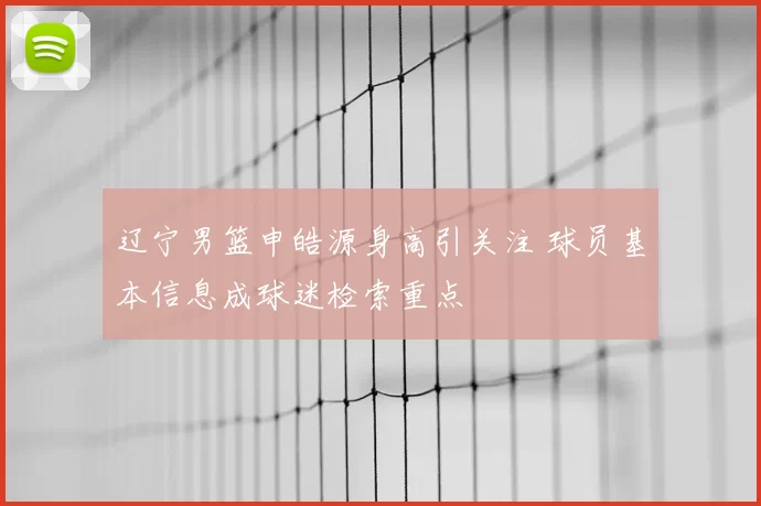 辽宁男篮申皓源身高引关注 球员基本信息成球迷检索重点